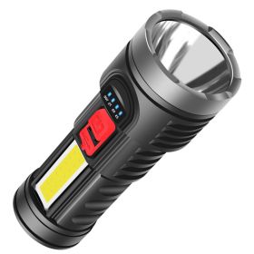 Battery Level Display Usb Rechargeable Flashlight Soft Light Side Light Handheld Flashlight For Hiking And Fishing