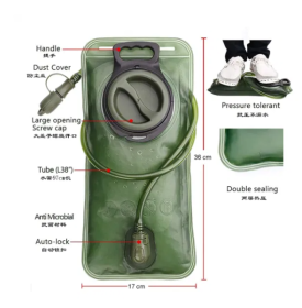 Cycling Backpack Water Bag 2l Water Bag Suction Nozzle Outdoor Sports Water Bladder Mountaineering Camping Eva Folding Water Bag