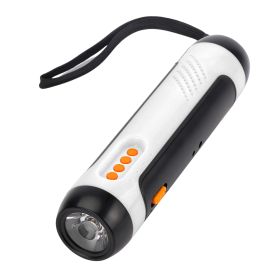 Emergency Hand Cranked Flashlight Distress Alarm (Color: White)